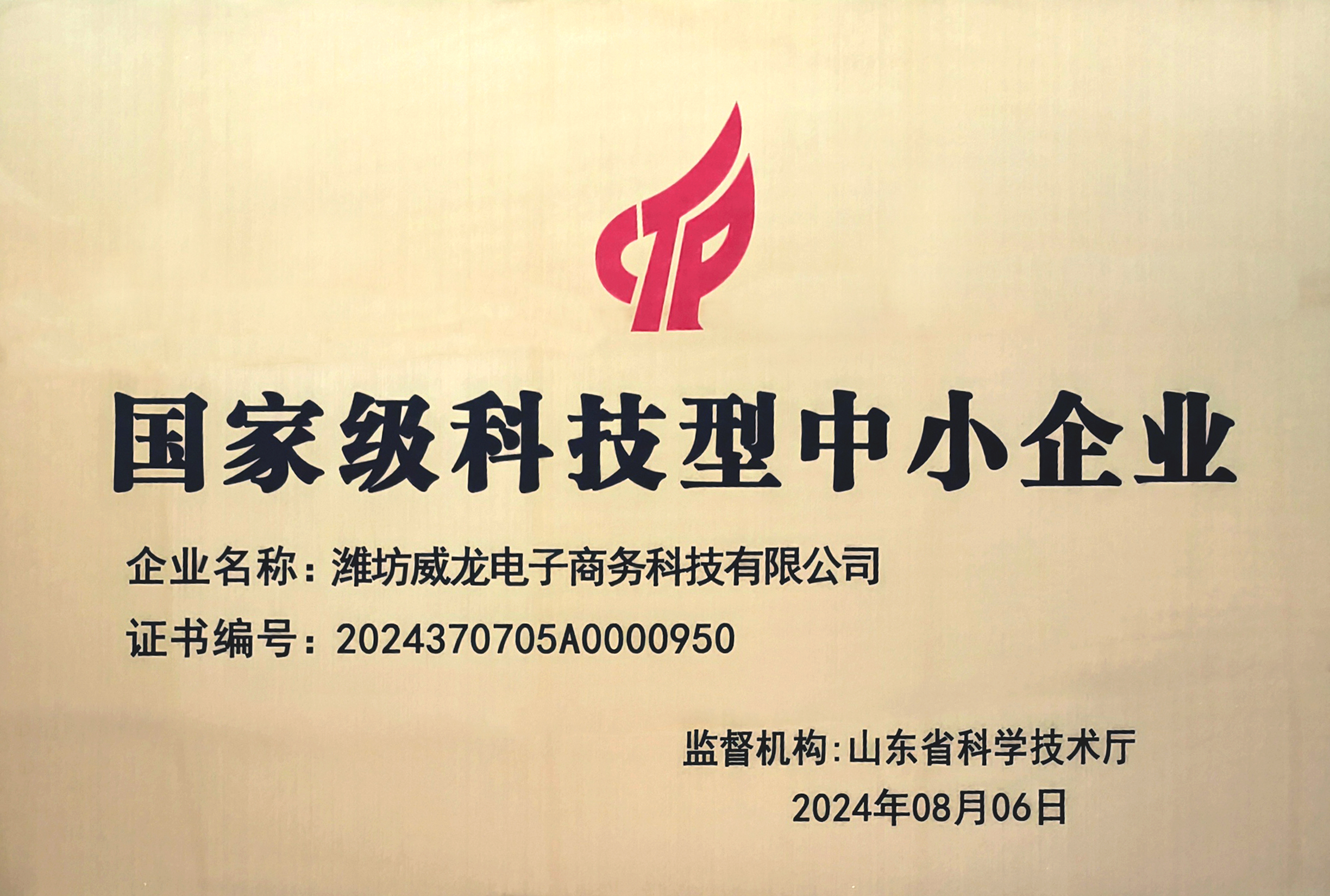 國家級(jí)科技型中小企業(yè)